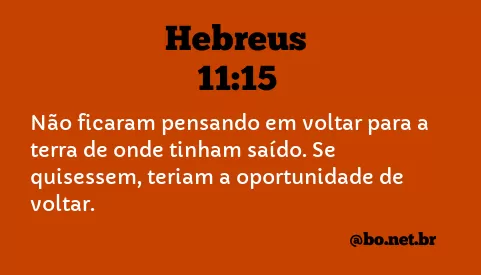 Hebreus 11:15 NTLH