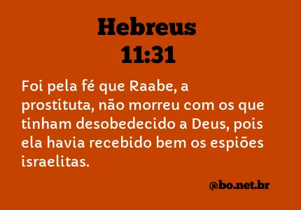 Hebreus 11:31 NTLH