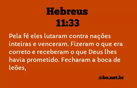 Hebreus 11:33 NTLH