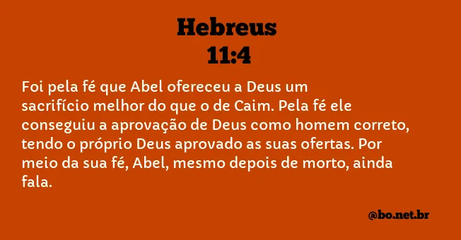 Hebreus 11:4 NTLH