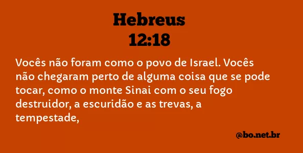 Hebreus 12:18 NTLH