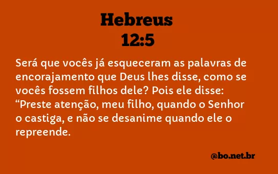 Hebreus 12:5 NTLH