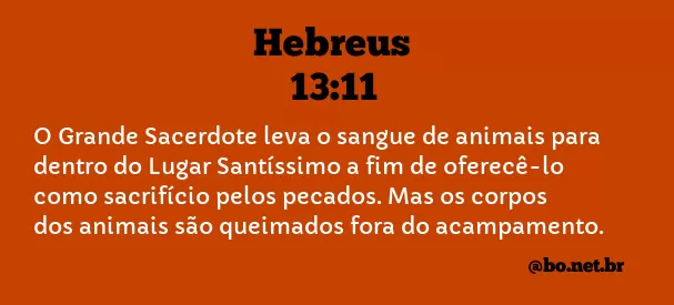 Hebreus 13:11 NTLH