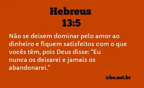 Hebreus 13:5 NTLH