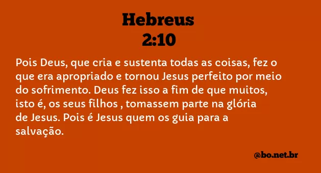 Hebreus 2:10 NTLH