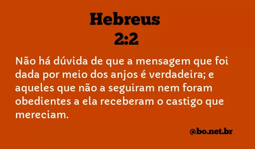 Hebreus 2:2 NTLH