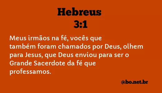 Hebreus 3:1 NTLH