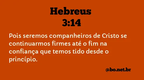 Hebreus 3:14 NTLH