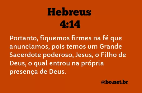Hebreus 4:14 NTLH