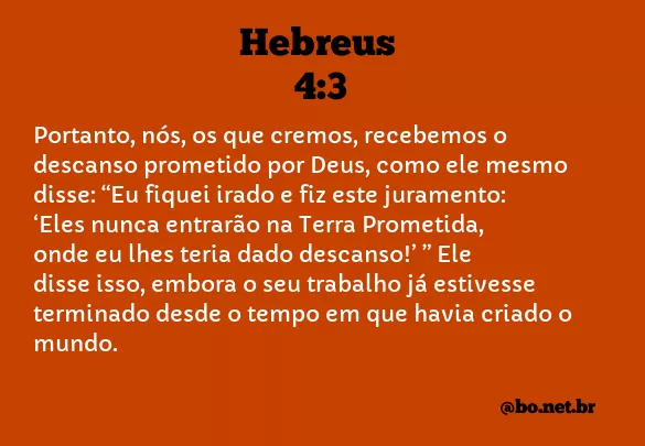 Hebreus 4:3 NTLH