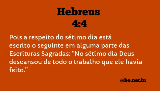 Hebreus 4:4 NTLH
