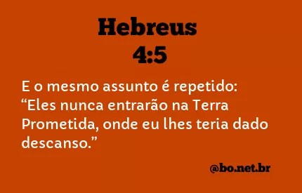 Hebreus 4:5 NTLH