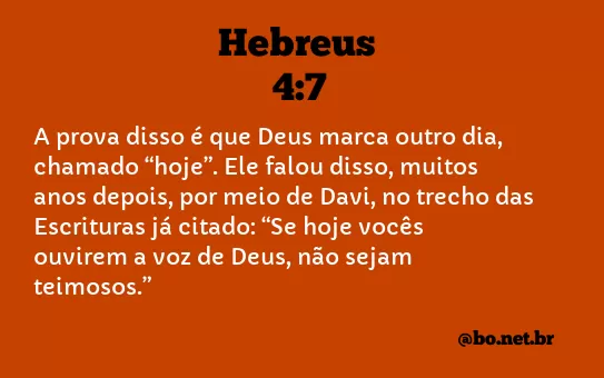 Hebreus 4:7 NTLH