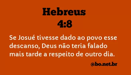 Hebreus 4:8 NTLH