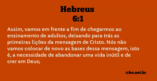 Hebreus 6:1 NTLH