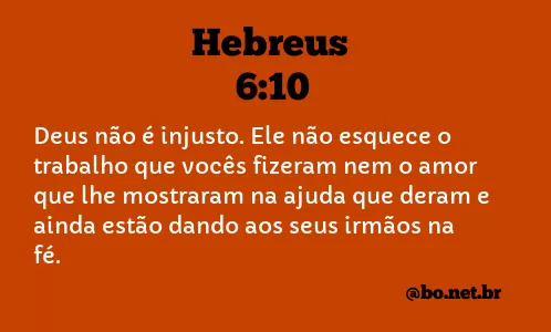 Hebreus 6:10 NTLH