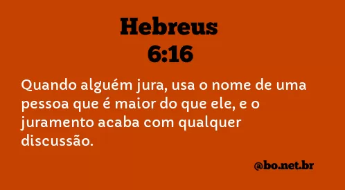Hebreus 6:16 NTLH