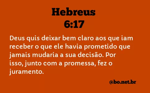 Hebreus 6:17 NTLH