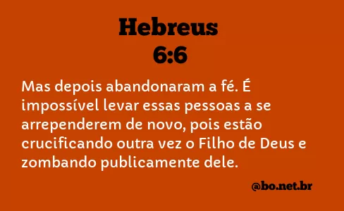 Hebreus 6:6 NTLH