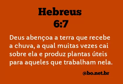 Hebreus 6:7 NTLH