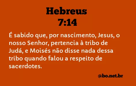 Hebreus 7:14 NTLH