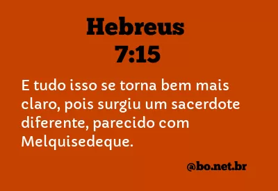 Hebreus 7:15 NTLH