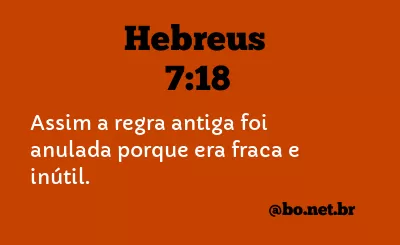 Hebreus 7:18 NTLH