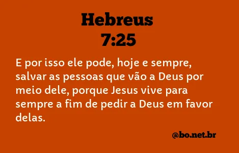 Hebreus 7:25 NTLH