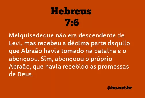 Hebreus 7:6 NTLH