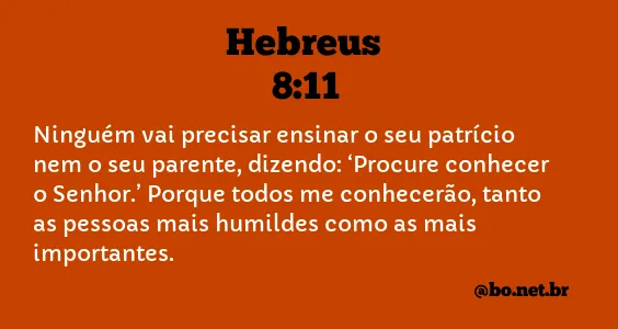 Hebreus 8:11 NTLH