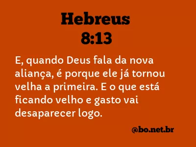 Hebreus 8:13 NTLH