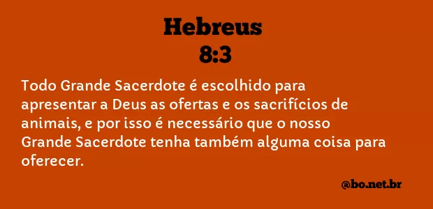 Hebreus 8:3 NTLH
