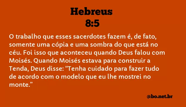 Hebreus 8:5 NTLH