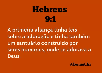Hebreus 9:1 NTLH