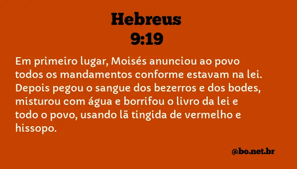 Hebreus 9:19 NTLH