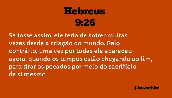 Hebreus 9:26 NTLH