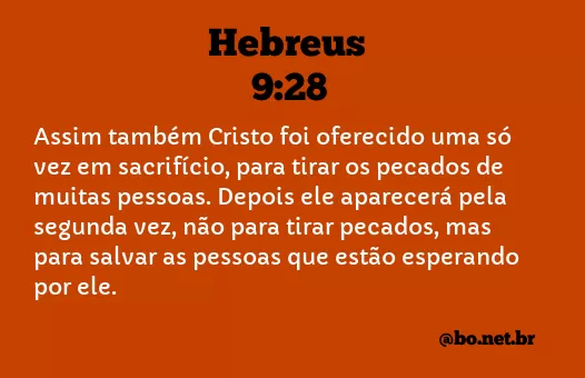 Hebreus 9:28 NTLH