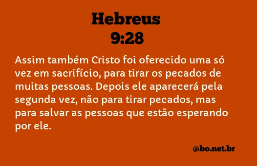 Hebreus 9:28 NTLH