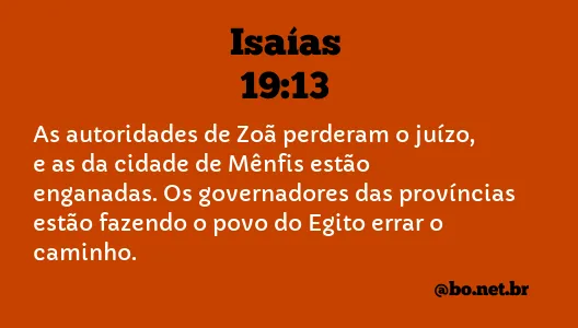 Isaías 19:13 NTLH