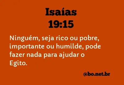 Isaías 19:15 NTLH