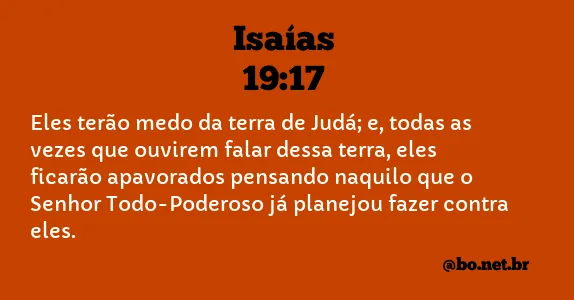 Isaías 19:17 NTLH