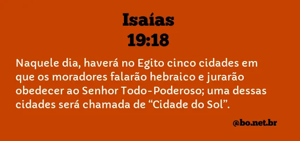 Isaías 19:18 NTLH