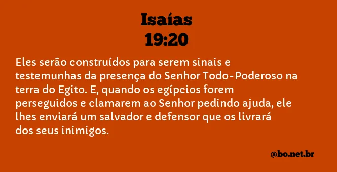 Isaías 19:20 NTLH