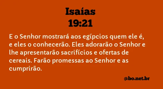 Isaías 19:21 NTLH