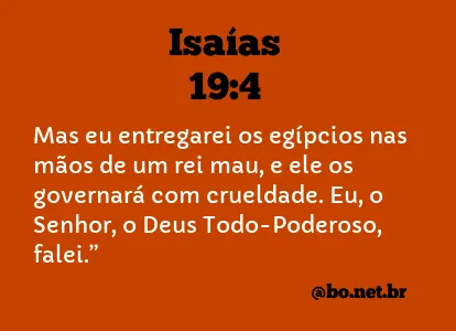 Isaías 19:4 NTLH