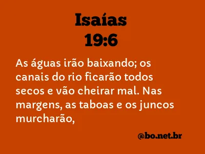 Isaías 19:6 NTLH