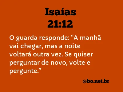 Isaías 21:12 NTLH