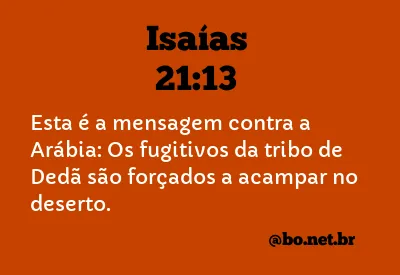 Isaías 21:13 NTLH