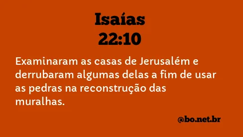 Isaías 22:10 NTLH