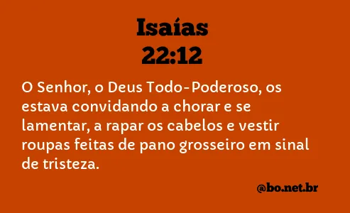 Isaías 22:12 NTLH